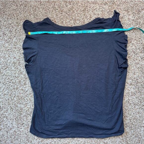 LOFT Dark Navy Blue flutter sleeve, Scoop neck blouse/shirt, size Women's XL - Picture 8 of 8